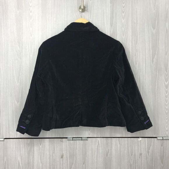 Lucky Brand Dungaree of America Black Velvet Jacket‎ Blazer Women's Medium - Picture 6 of 10
